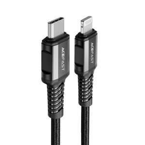 Kábel Acefast C1-01 Lightning - USB-C MFi PD 30W 3A 480Mb/s 1.2m – čierna