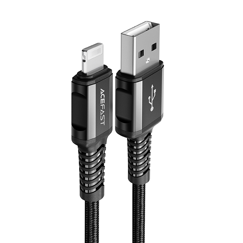 Kábel Acefast MFI USB - Lightning 1.2m, 2.4A (C1-02 čierna) – čierna