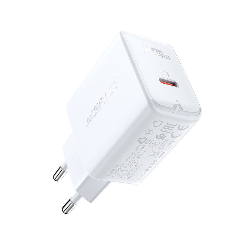 Rýchla sieťová nabíjačka Acefast A1 USB-C 20 W PD (EU) – čierna – Obrázok 4