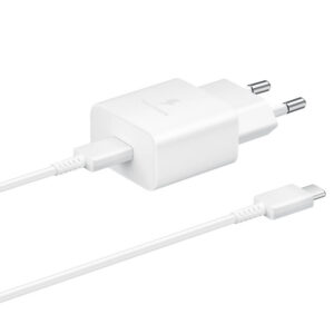 Sieťová nabíjačka Samsung EP-T1510XWEGEU 15 W PD AFC USB-C s káblom USB-C – biela