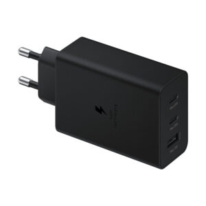 Sieťová nabíjačka Samsung EP-T6530NBEGEU 65 W 2x USB-C + USB-A, PPS, PD, QC 3.0, AFC, FCP – čierna