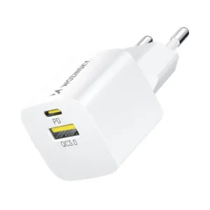 WOZINSKY WWCEAC GAN USB-A USB-C 33W Nástenná nabíjačka – biela
