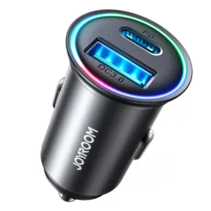 Mini nabíjačka do auta Joyroom JR-CCN04 60 W USB-A + USB-C – čierna