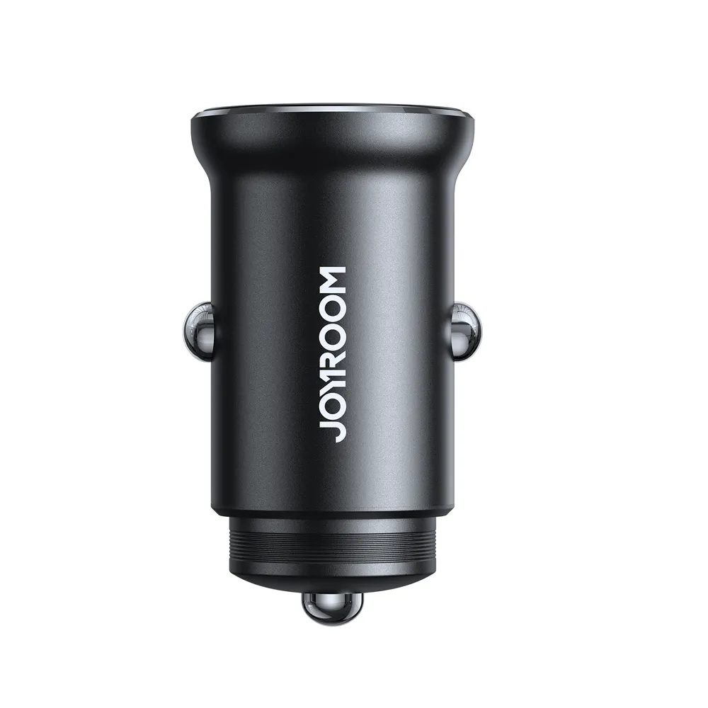 Kovová mini nabíjačka do auta Joyroom JR-CCN06 30 W 2x USB-C – čierna – Obrázok 3