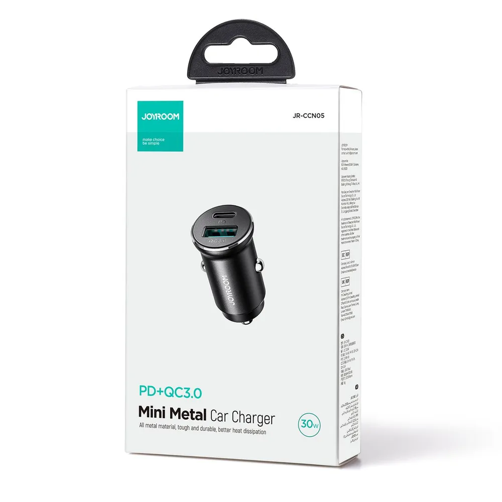 Joyroom JR-CCN05 30W USB-A USB-C mini nabíjačka do auta – čierna – Obrázok 5