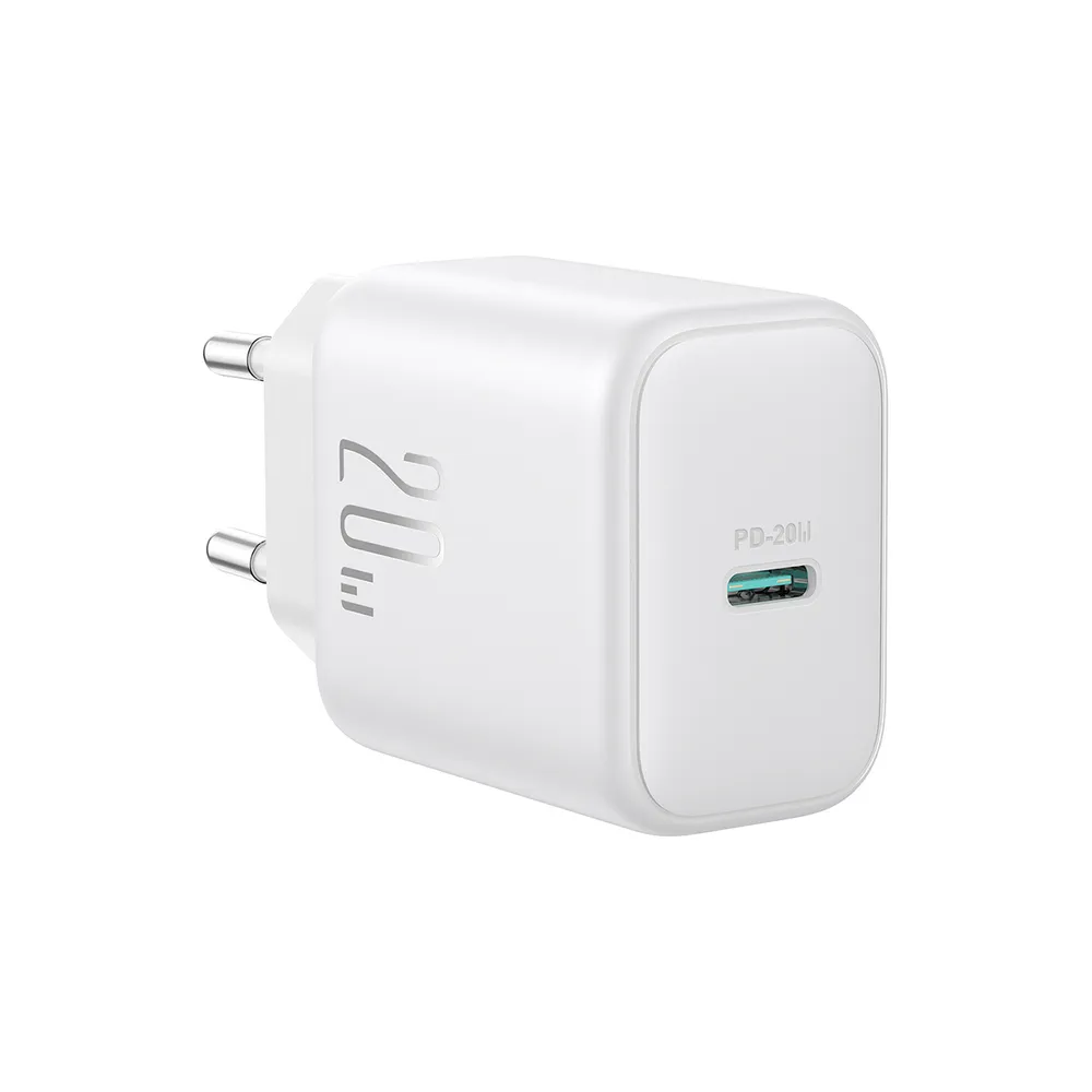 Joyroom JR-TCF20 USB-C PD 20W Sieťová nabíjačka – biela + USB-C / USB-C kábel 1M – Obrázok 2