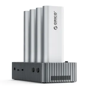 Dokovacia stanica Orico IT48N-C na 4 disky s klonovaním M.2 NVMe – sivá