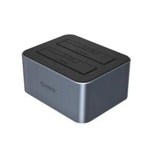 Dokovacia stanica Orico 6626C3-C-V1 na 2 disky s offline klonovaním 2,5"/3,5" SATA HDD/SSD – sivá