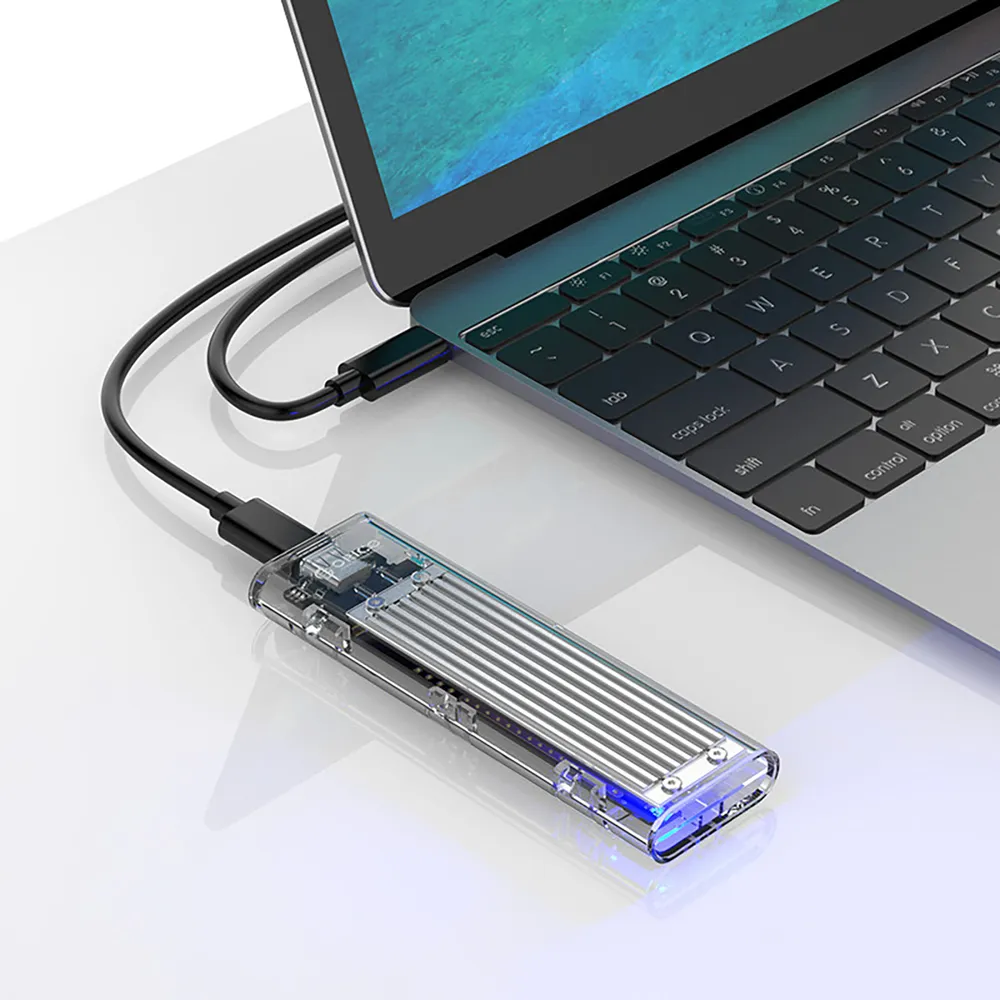 Box na disk Orico TCM2-C3 M.2 NVMe na USB-C 10 Gb/s – sivý – Obrázok 3