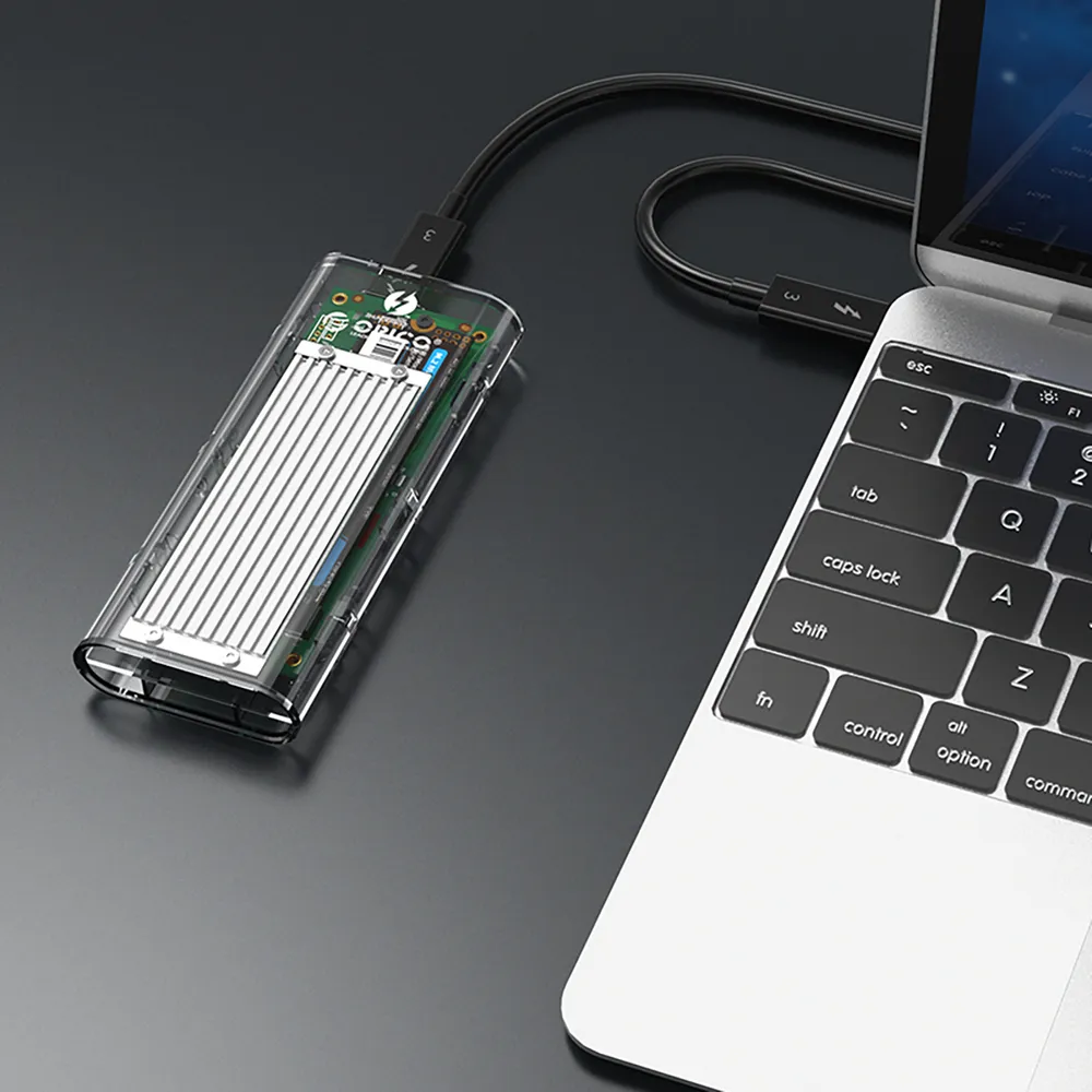 Box na disk Orico TCM2-C3 M.2 NVMe na USB-C 10 Gb/s – sivý – Obrázok 4