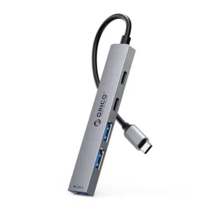 Dokovacia stanica / USB hub Orico YSB4-U2 USB-C: 2x USB-A 2.0 + USB-A 3.0 + USB-C 2.0 + USB-C – sivá
