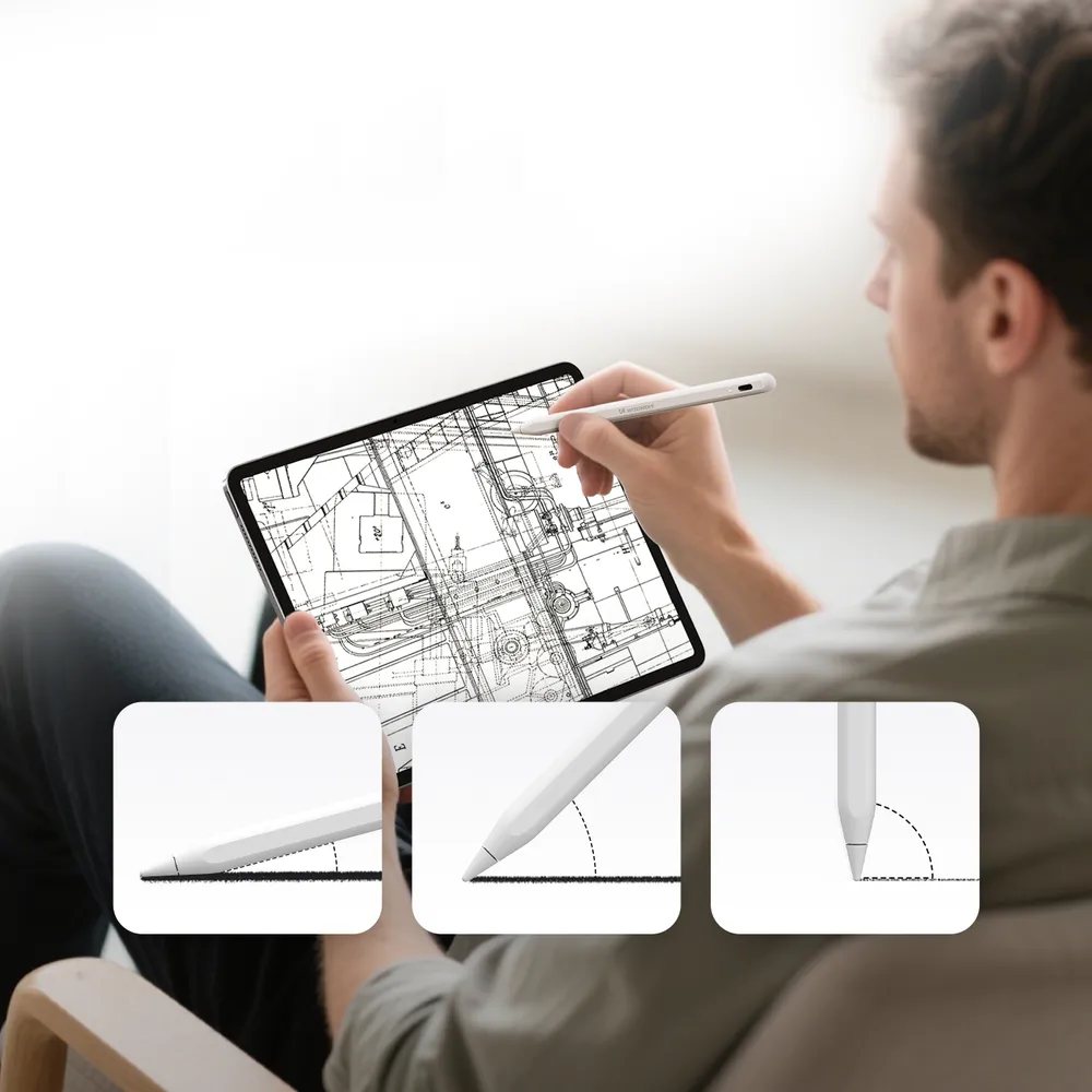 Dotykové pero pre iPad Wozinsky WRA-08 s rýchlym nabíjaním USB-C – biele – Obrázok 6