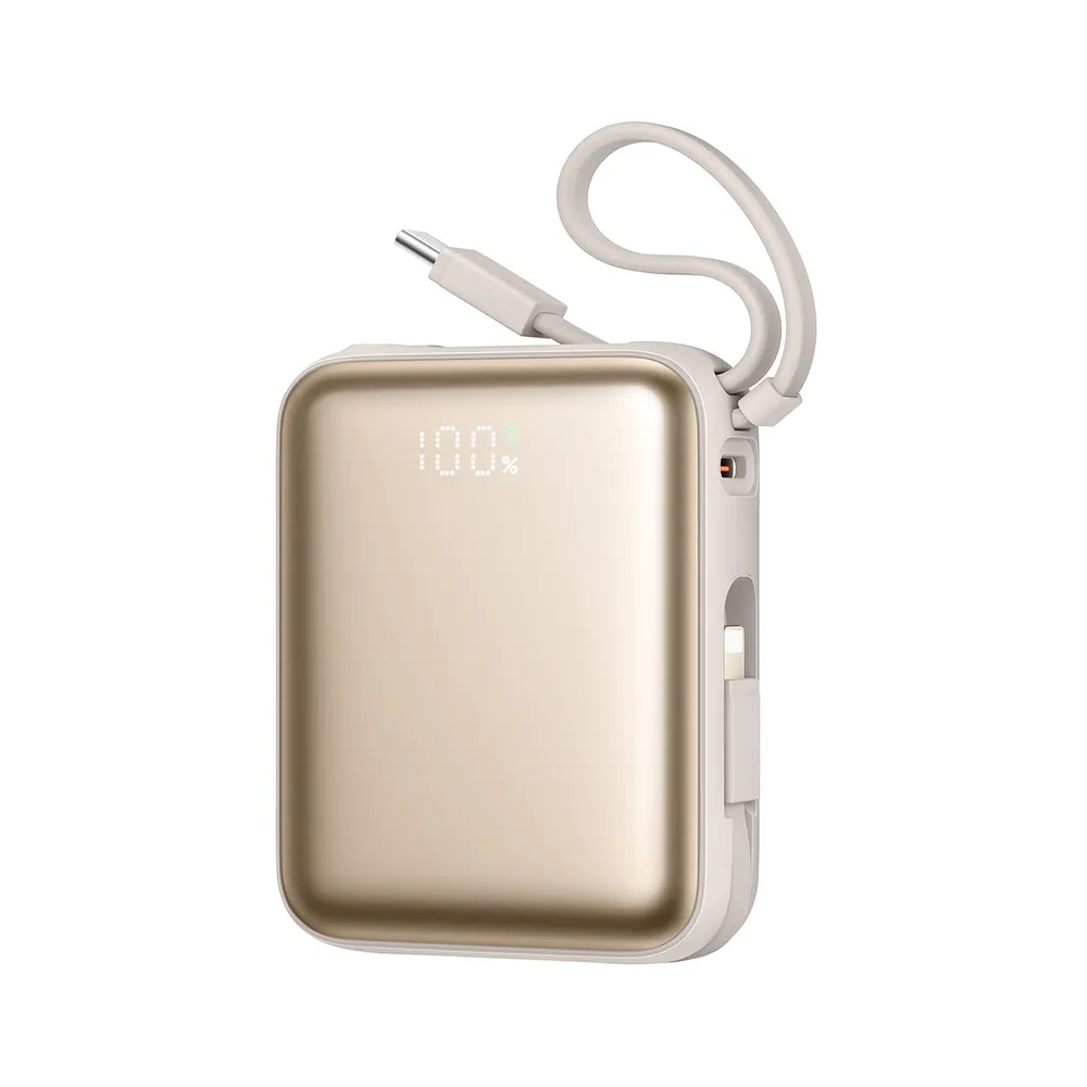 Powerbanka Joyroom JR-PBF27 10000 mAh 22,5 W s dvoma vstavanými káblami – zlatá