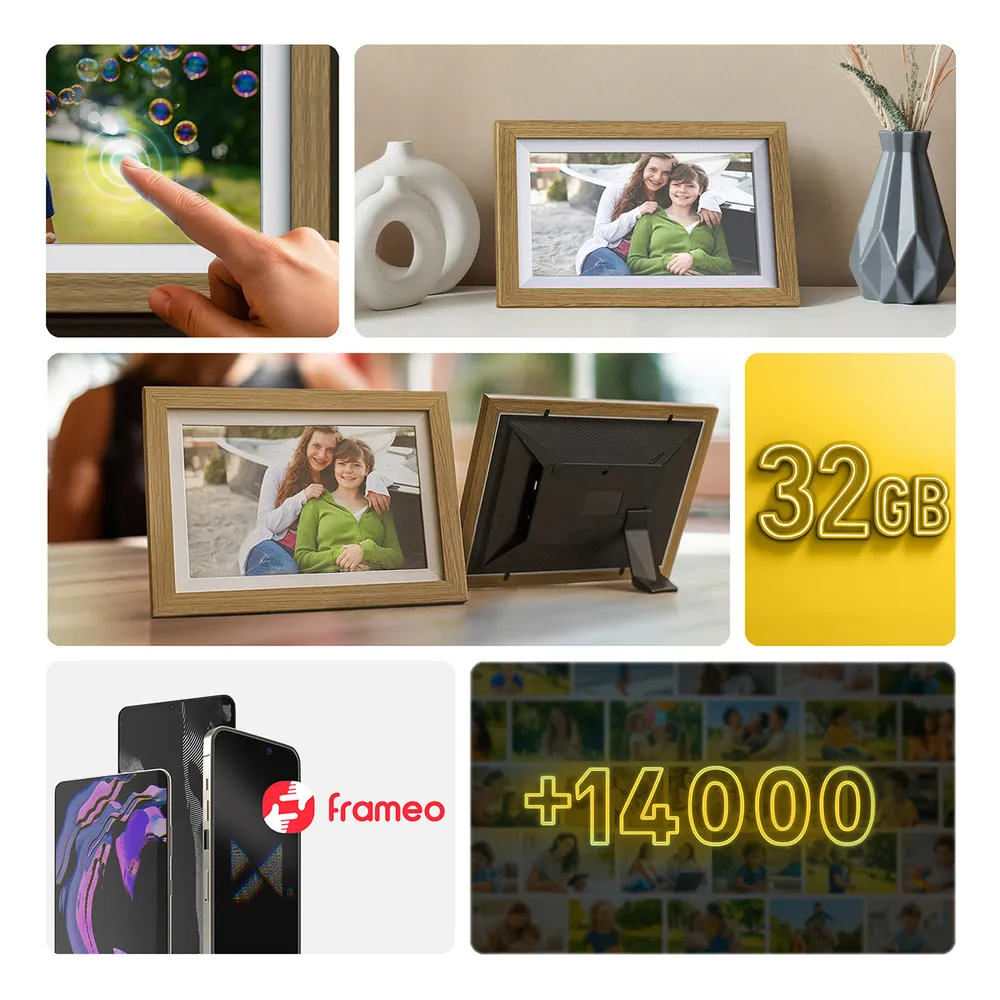 Digitálny fotorámik Wozinsky WRC-32 10,1" s aplikáciou Frameo 32 GB – svetlohnedý – Obrázok 5