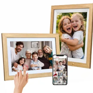 Digitálny fotorámik Wozinsky WRC-32 10,1" s aplikáciou Frameo 32 GB – svetlohnedý