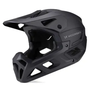 Celotvárová cyklistická prilba Wozinsky s odnímateľným priezorom 60-62 cm – čierna