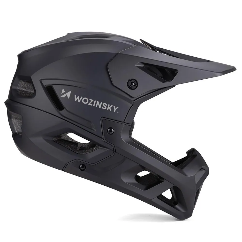 Celotvárová cyklistická prilba Wozinsky s odnímateľným priezorom 60-62 cm – čierna – Obrázok 4