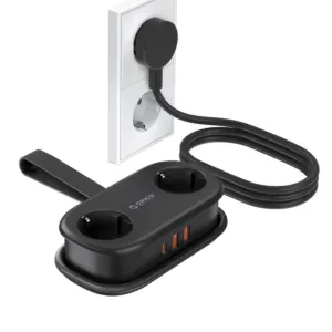 Predlžovačka Orico AP3 GaN 20 W 5 v 1: 2x zásuvka + 2x USB-A + 1x USB-C – čierna