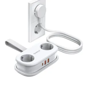 Predlžovačka Orico AP3 GaN 20 W 5 v 1: 2x zásuvka + 2x USB-A + 1x USB-C – biela