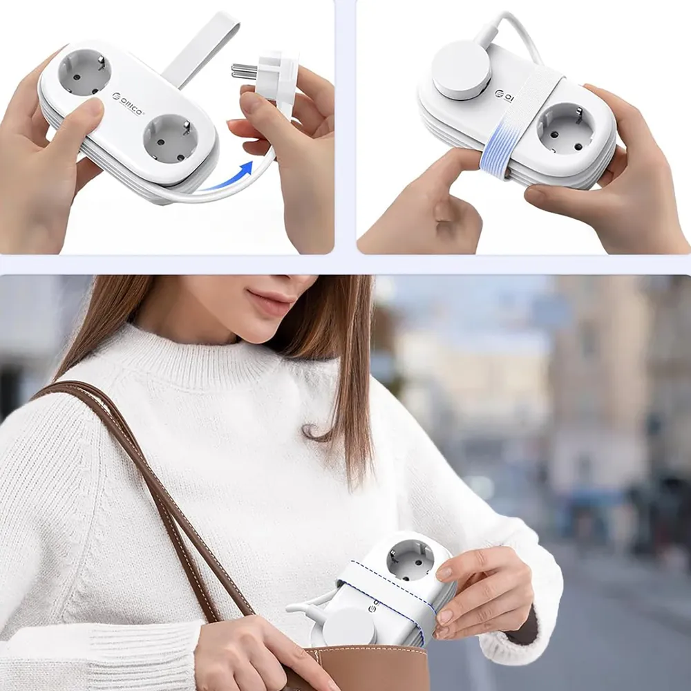 Predlžovačka Orico AP3 GaN 65 W 6 v 1: 2x zásuvka + 2x USB-A + 2x USB-C – biela – Obrázok 5