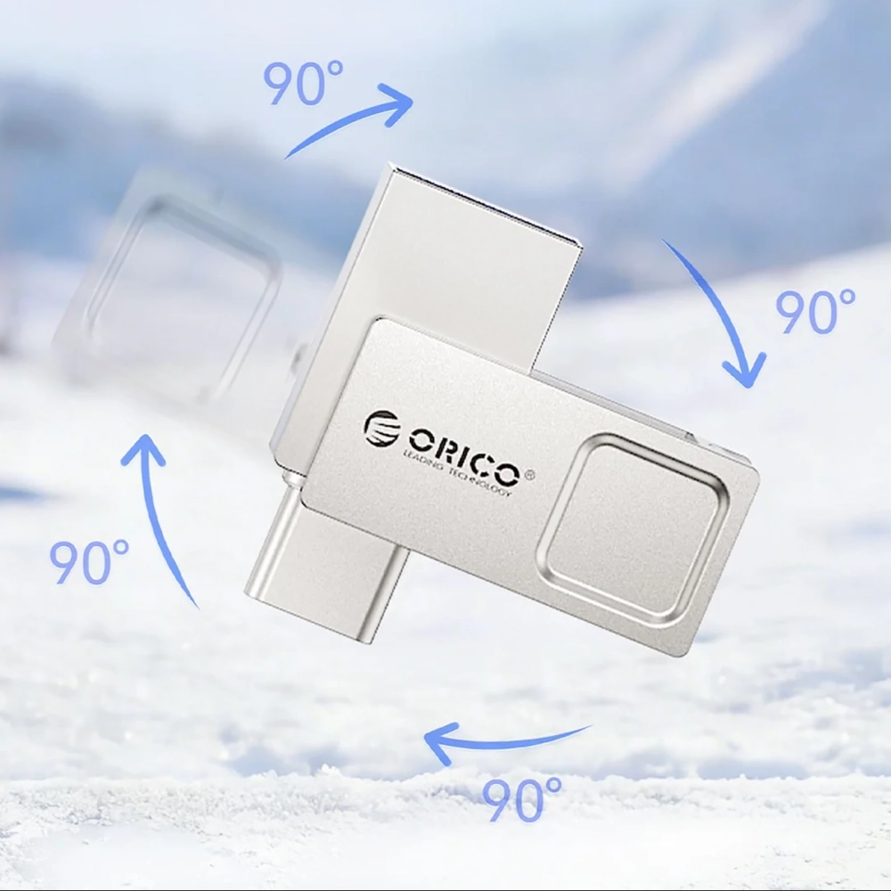 USB kľúč Orico U301 32 GB USB-A + USB-C USB 3.2 Gen 1 – strieborný – Obrázok 5