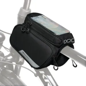 Rámová taška na bicykel Wozinsky s odnímateľným puzdrom na mobil do 6,5" 1,5 l (WBB7BK) – čierna