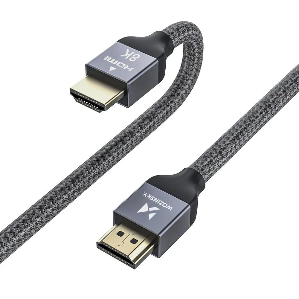 Kábel HDMI 2.1 Wozinsky 8K 60 Hz 48 Gb/s / 4K 120 Hz / 2K 144 Hz 5 m (WHDMI-50) – strieborný – Obrázok 2